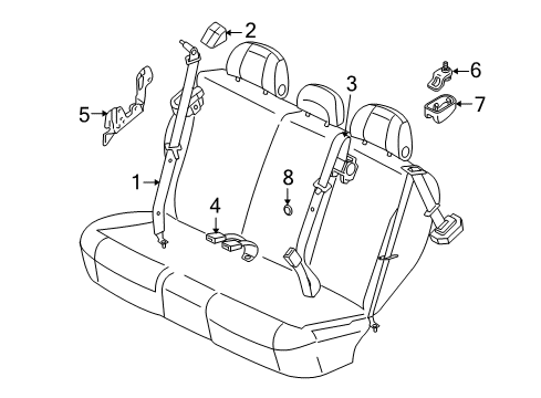 2010 Mercury Mariner Rear Seat Belts Diagram