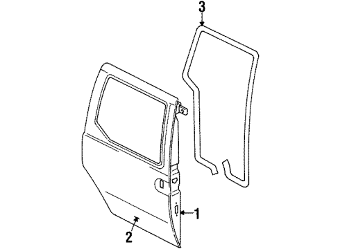 1999 Mercury Villager Weatherstrip Assy - Door Opening Diagram for XF5Z-1225324-AA