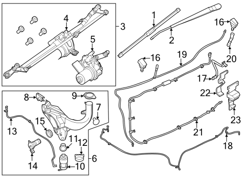 2021 Ford F-150 Wiper & Washer Components Diagram