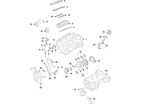 2022 Ford F-150 Engine Parts & Mounts, Timing, Lubrication System Diagram 7 - Thumbnail