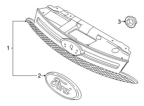 2010 Ford Focus Grille & Components Diagram 2 - Thumbnail