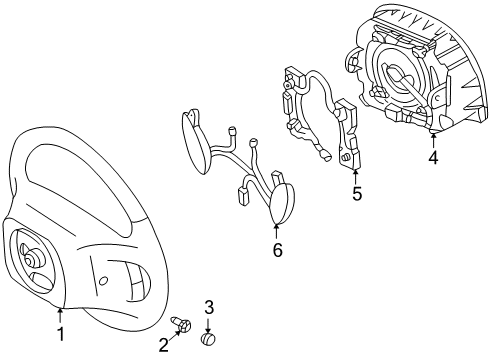 2006 Ford Crown Victoria Steering Wheel Assembly Diagram for 7W7Z-3600-BE