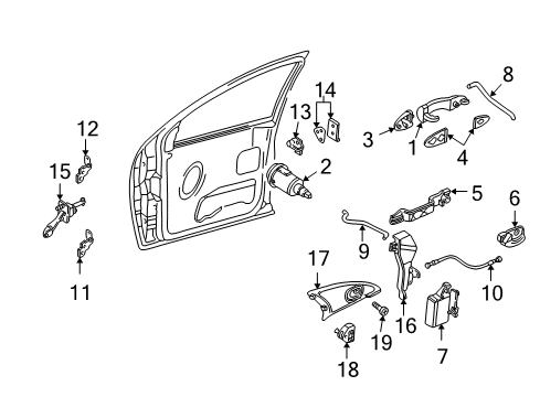 2006 Ford Focus Panel Assembly - Door Trim Diagram for 5S4Z-5423713-BAC