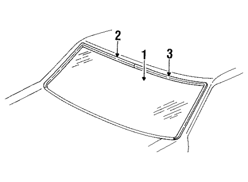 1991 Mercury Colony Park Windshield Glass Diagram for FOAZ-5403100-A