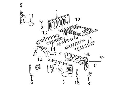 2001 Ford F-150 Shield Diagram for F85Z-9911434-AA