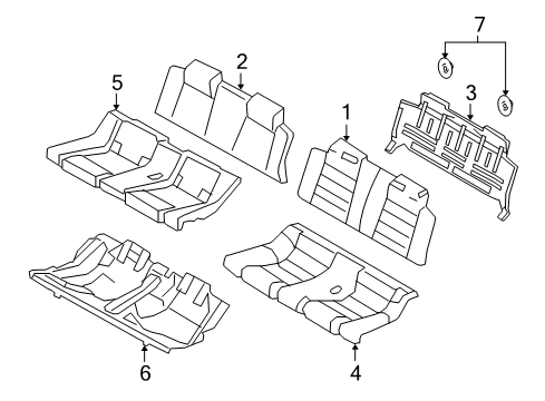 2008 Ford Mustang Rear Seat Components Diagram