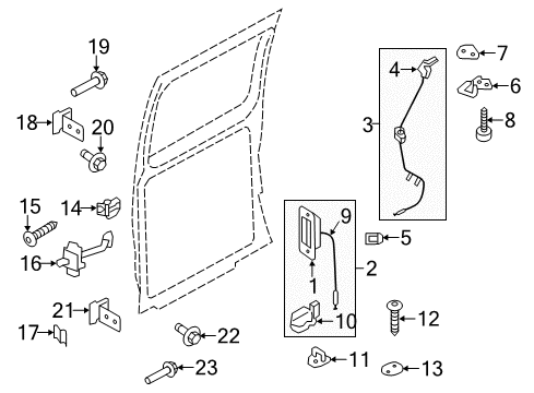 2012 Ford E-250 Back Door - Lock & Hardware Diagram 1 - Thumbnail