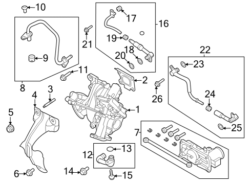 2023 Ford Escape Turbocharger & Components Diagram 1 - Thumbnail