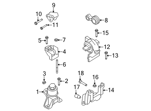 2009 Ford Fusion Engine & Trans Mounting Diagram