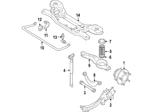 2008 Ford Edge Rear Suspension, Control Arm Diagram 5 - Thumbnail