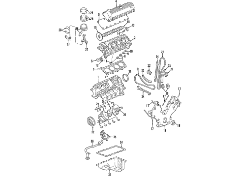 2001 Ford Expedition Cylinder Head Assembly Diagram for 6W7Z-6049-B