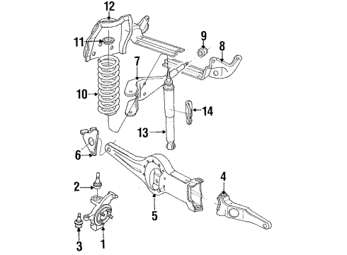 1991 Ford Ranger Front Suspension Components, Stabilizer Bar Diagram 2 - Thumbnail