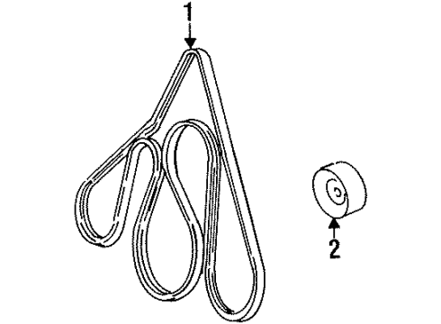 1996 Mercury Grand Marquis Belts & Pulleys Diagram