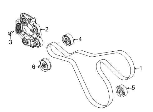 2023 Lincoln Aviator Belts & Pulleys Diagram