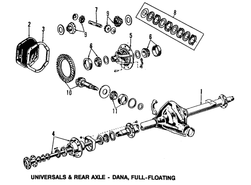 1992 Ford E-350 Econoline Club Wagon Rear Axle, Differential, Propeller Shaft Diagram 1 - Thumbnail