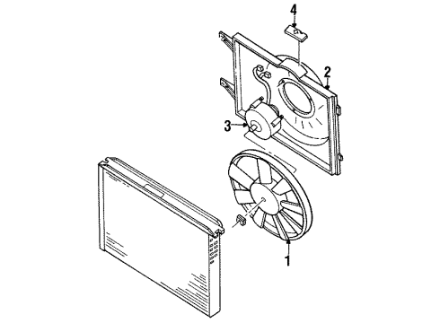 1997 Mercury Villager Shroud Radiator Fan Diagram for F6XZ8146AC