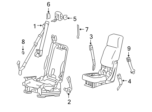 2008 Ford F-150 Front Seat Belts Diagram 5 - Thumbnail