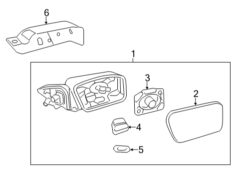 2006 Lincoln Zephyr Mirror Assembly - Rear View Outer Diagram for 6H6Z-17683-B