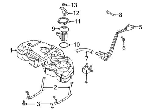 2022 Ford Escape PIPE - FUEL Diagram for LX6Z-9J280-A