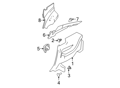 2006 Ford Mustang Panel - Roof Trim - Centre Diagram for 5R3Z-6352018-AAA