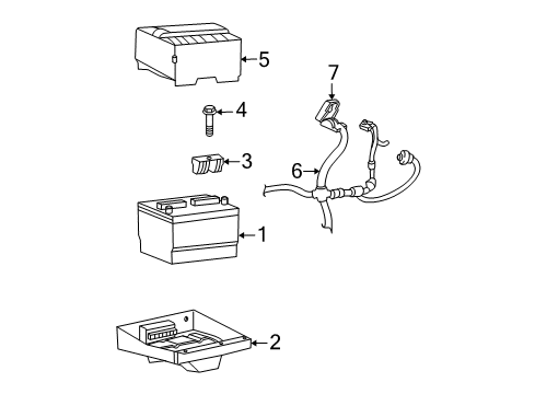 2005 Mercury Mountaineer Tray Assembly - Battery Diagram for 1L2Z-10732-AA