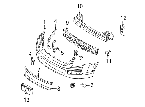 2007 Mercury Milan Front Bumper Diagram