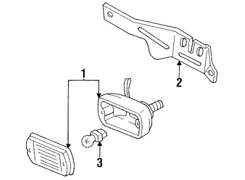 1993 Ford Explorer Lamp Assembly Diagram for F1TZ15200C