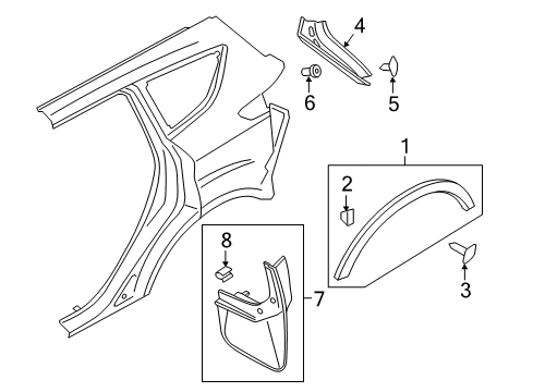 2014 Ford Escape Exterior Trim - Quarter Panel Diagram