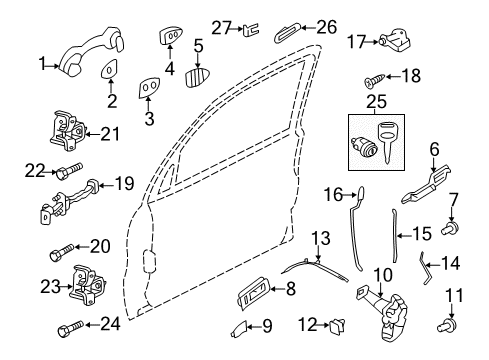 2009 Ford Escape Handle Assy - Door - Outer Diagram for 8L8Z-7822404-AB