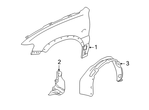 2002 Ford Escape Fender Assembly - Front Diagram for YL8Z-16005-DA