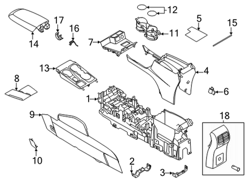 2021 Ford Escape Center Console Diagram