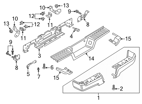 2019 Ford F-350 Super Duty Rear Bumper Diagram