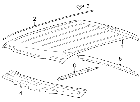 2023 Ford F-350 Super Duty Roof & Components Diagram