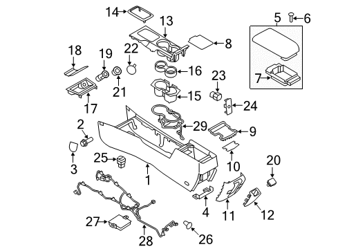 2012 Ford Fusion Console Diagram 1 - Thumbnail