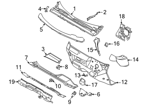 2023 Ford Maverick Cowl Diagram