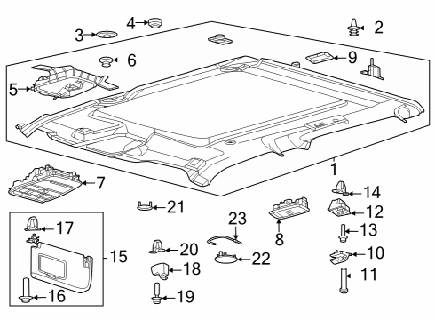 2023 Ford F-250 Super Duty RETAINER - SUN VISOR Diagram for PC3Z-1004133-AA