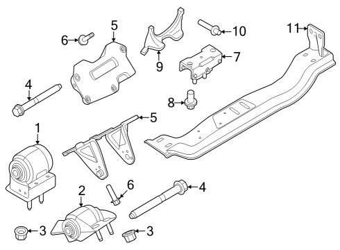 2024 Ford F-350 Super Duty BRACKET - ENGINE FRONT SUPPORT Diagram for PC3Z-6028-B