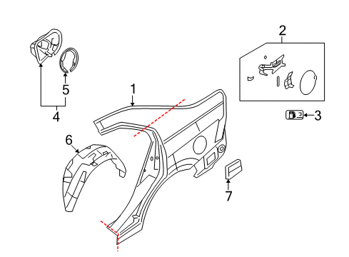 2006 Mercury Milan Quarter Panel & Components Diagram