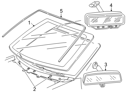 2004 Mercury Monterey Windshield Glass, Reveal Moldings Diagram