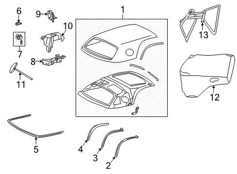 2002 Ford Thunderbird Top & Components Diagram