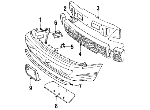 1990 Ford Thunderbird Front Bumper Diagram