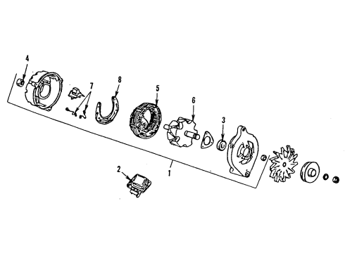 1992 Ford E-350 Econoline BRACKET - ALTERNATOR Diagram for F3UZ10A313A