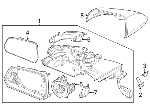 2024 Ford Mustang MIRROR ASY - REAR VIEW OUTER Diagram for PR3Z-17683-A