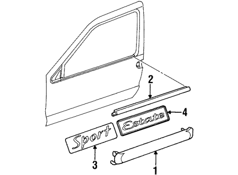 1999 Mercury Villager Kit Self Adhesive Molding Diagram for XF5Z1220878BAPTM