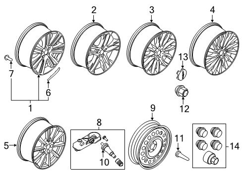 2019 Lincoln MKC Wheels Diagram 2 - Thumbnail