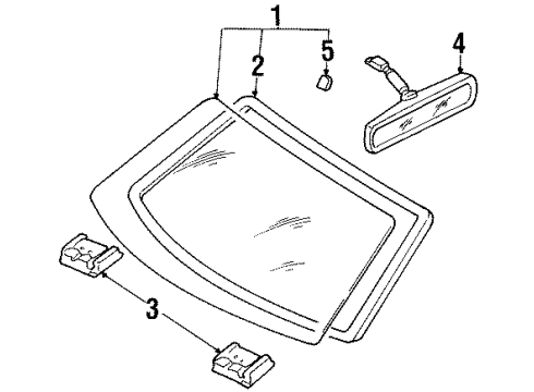 1999 Mercury Tracer Windshield Glass Diagram for F7CZ-7403100-BA