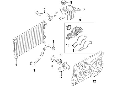 2015 Ford Police Interceptor Sedan Engine Cooling Motor And Fan Assembly Diagram for DG1Z-8C607-J