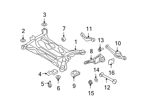 2010 Ford Edge Rear Suspension, Control Arm Diagram 3 - Thumbnail