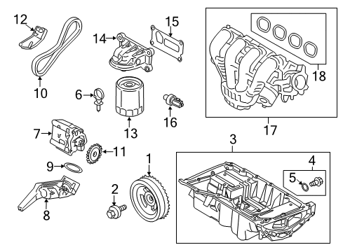 2018 Ford Escape Engine Parts & Mounts, Timing, Lubrication System Diagram 3 - Thumbnail