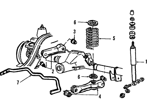 1987 Lincoln Town Car Rear Suspension, Axle Housing, Control Arm Diagram 2 - Thumbnail